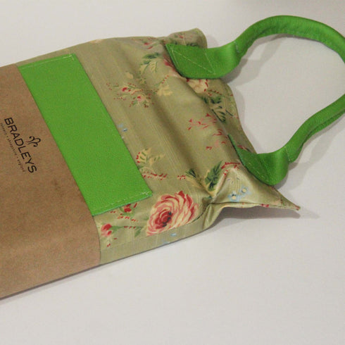 Green Floral PU and Leather Gardeners' Kneeler